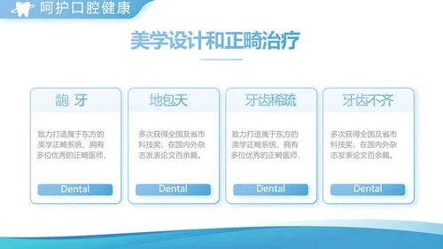 蓝色简约牙科宣传介绍工作总结汇报动态PPT