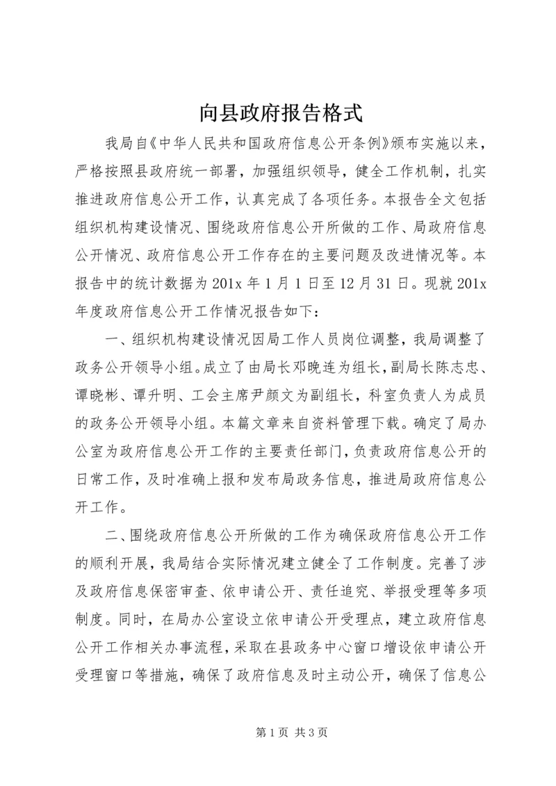 向县政府报告格式.docx