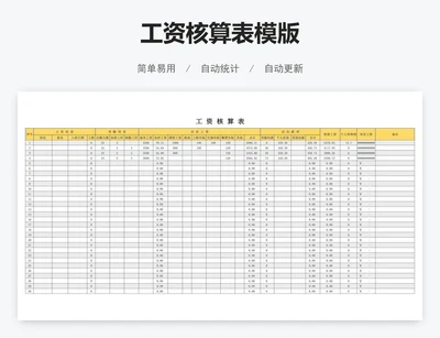 工资核算表模版