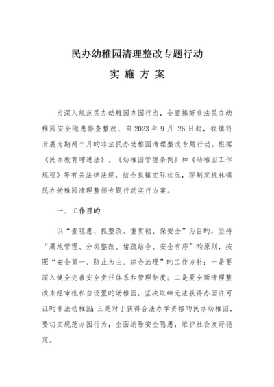 桃林镇民办幼儿园清理整治专项行动方案.docx