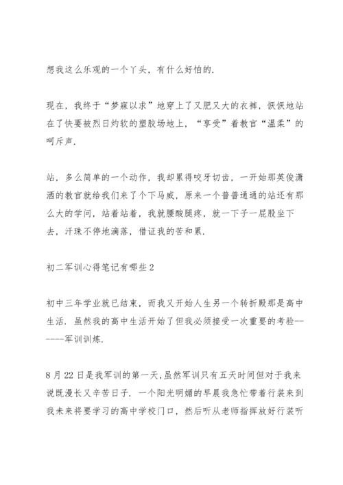 初二军训心得笔记有哪些5篇.docx