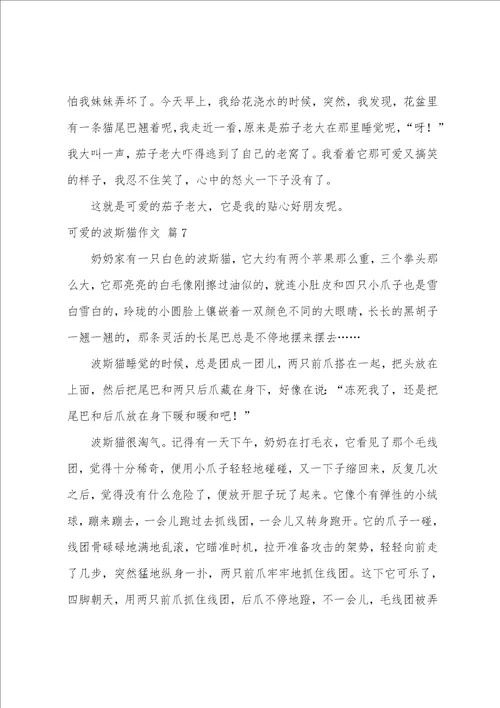 关于可爱的波斯猫作文合集8篇