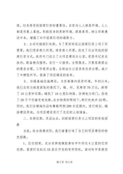 乡镇招商引资典型经验讲话材料.docx