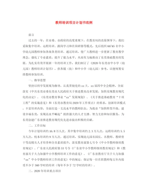 精编之教师培训项目计划书范例.docx