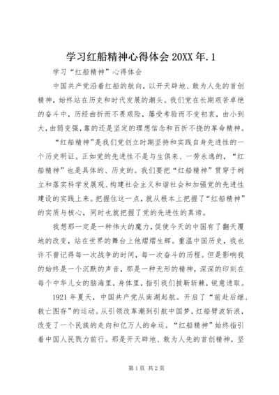 学习红船精神心得体会20XX年.docx