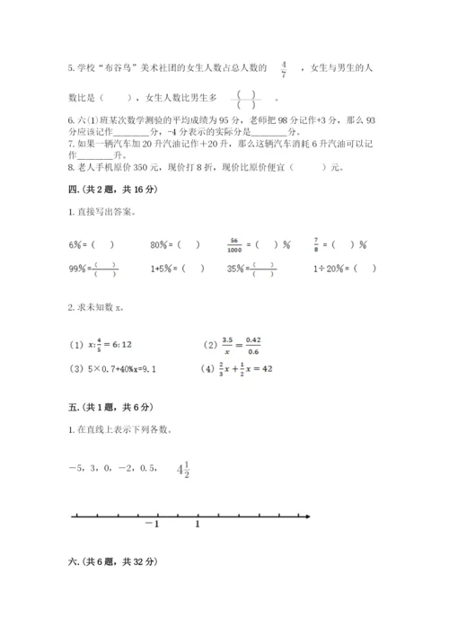 六年级毕业班数学期末考试试卷及参考答案（实用）.docx