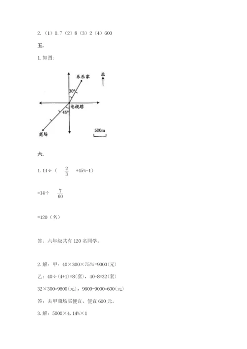 人教版数学六年级下册试题期末模拟检测卷含答案（模拟题）.docx