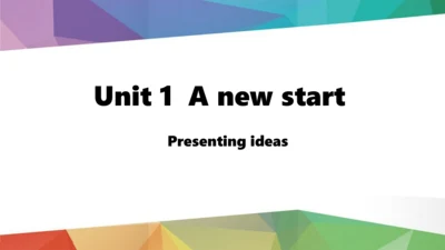 Unit 1 A new start Lesson 5 Presenting ideas课件 202