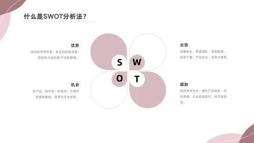 粉色莫兰迪SWOT分析PPT