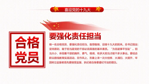 党委党政做合格党员喜迎十九大PPT模板