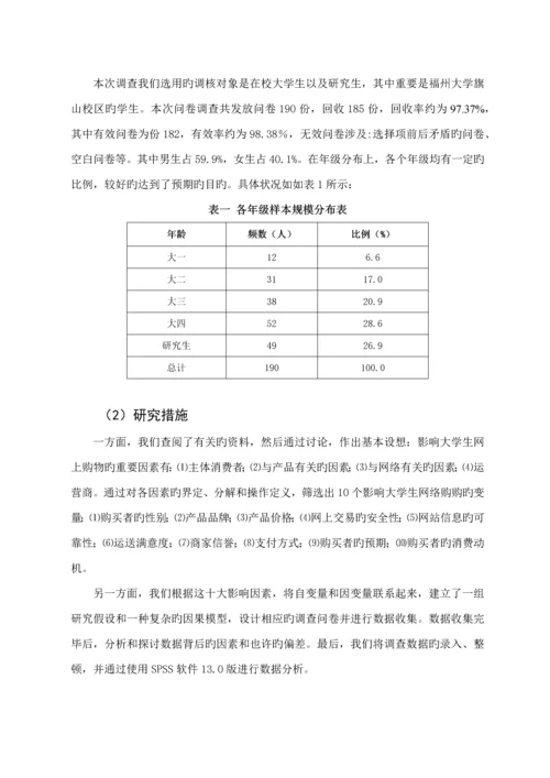 大学生网购消费情况调查汇总报告.docx