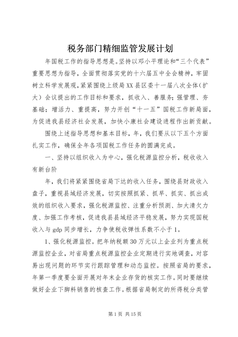 税务部门精细监管发展计划.docx