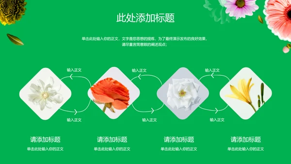 绿色小清新花店通用PPT演示模板