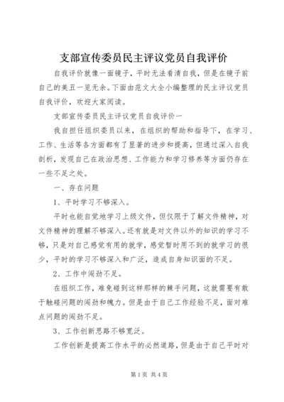 支部宣传委员民主评议党员自我评价.docx