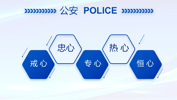 蓝色公安警察年度工作计划动态PPT