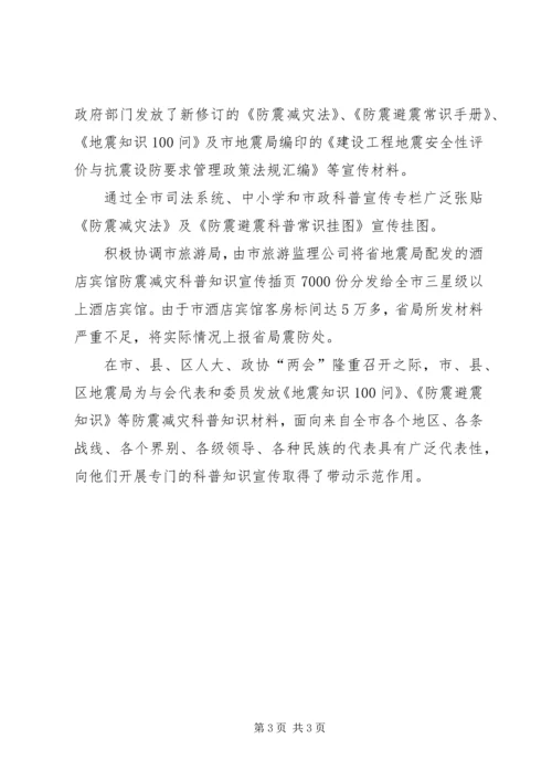 防震减灾科普宣传自查报告(2).docx