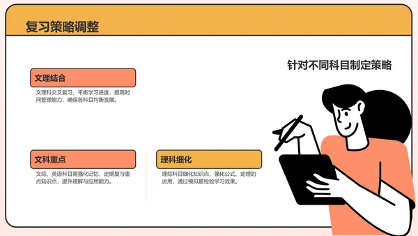 橙色插画风高考倒计时动员大会PPT模板