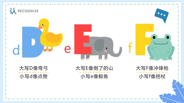 卡通手绘教师教学英语课堂26个英文字母PPT模板