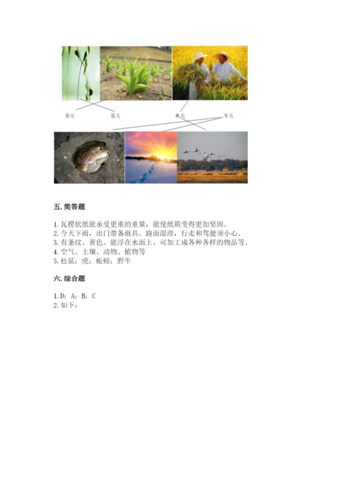 教科版二年级上册科学期末测试卷含答案【巩固】.docx