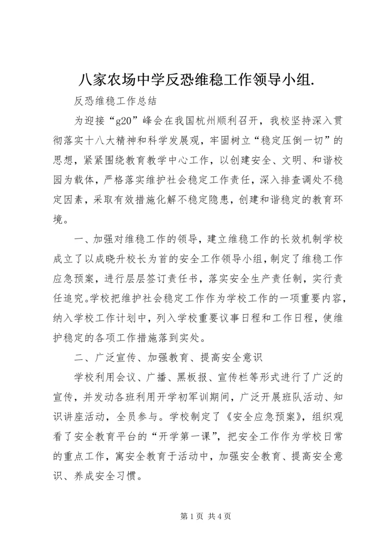 八家农场中学反恐维稳工作领导小组.docx