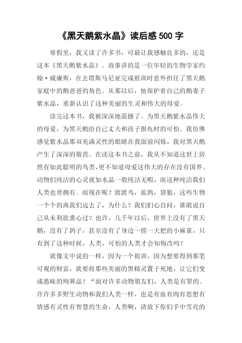 《黑天鹅紫水晶》读后感500字.docx