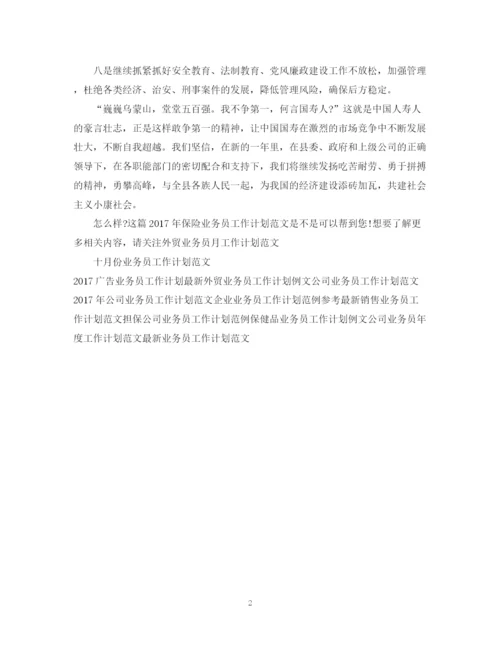 精编之保险业务员工作计划范文.docx