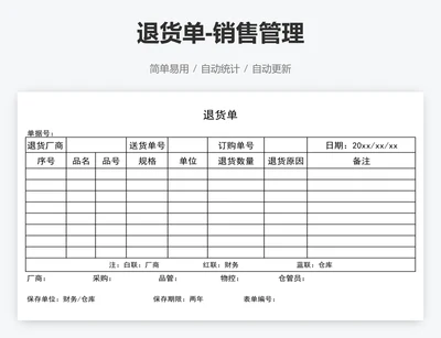 退货单-销售管理