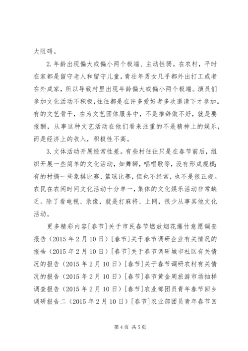 县文体局机关干部春节回乡调研情况报告.docx