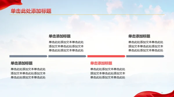 红蓝简约红色文化知识学习PPT模板