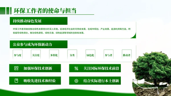 清新风环保工作者的行动与使命PPT模板