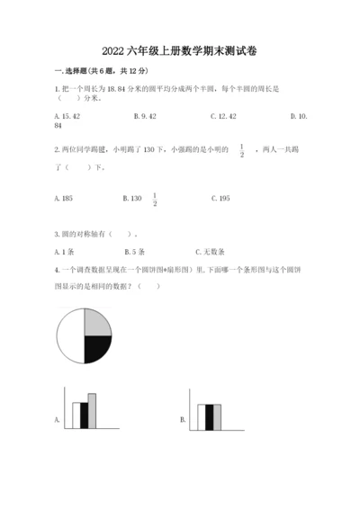 2022六年级上册数学期末测试卷审定版.docx