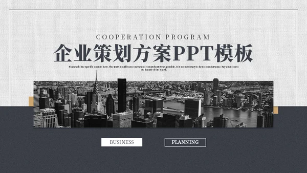 无色城市企业策划方案通用PPT模板