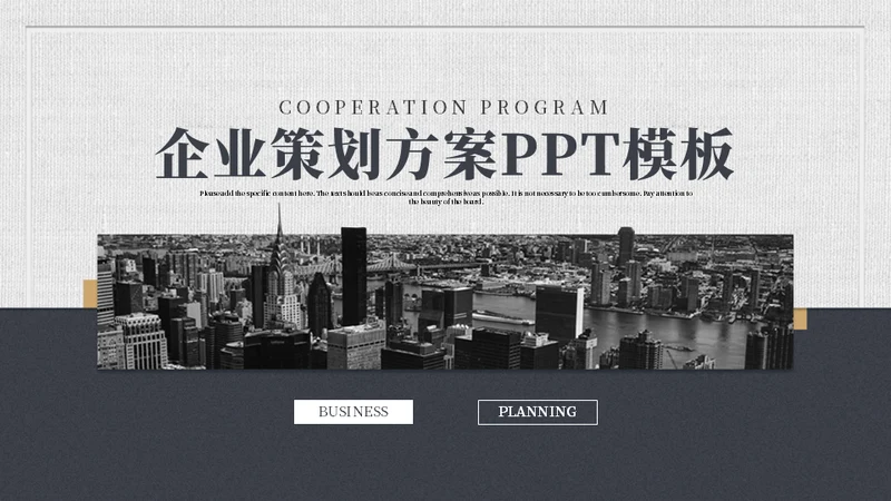 无色城市企业策划方案通用PPT模板