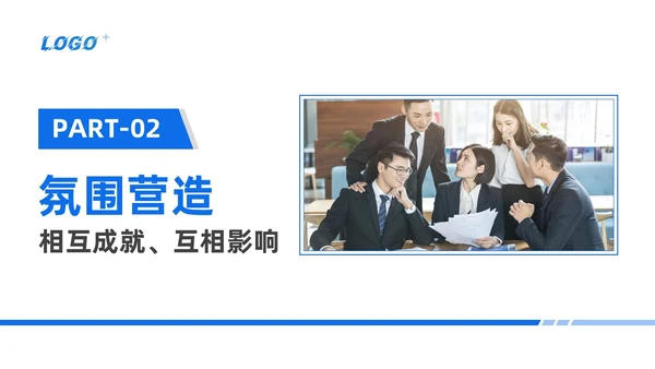 蓝色简约商务风团队心态引导培训PPT模板