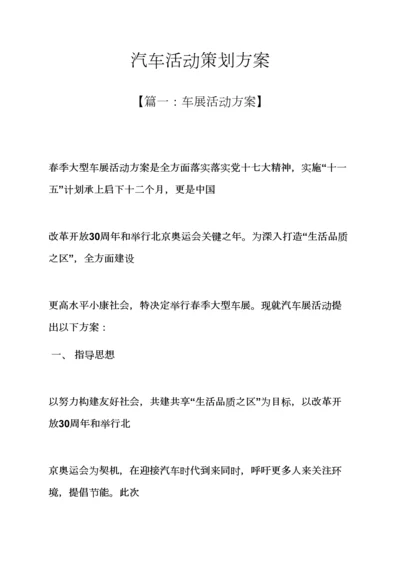 汽车活动专业策划专项方案.docx