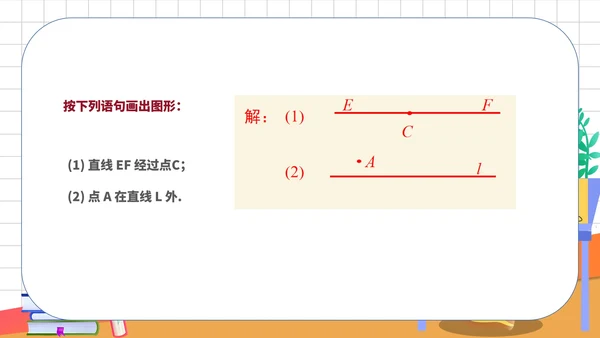 白色卡通风数学初一教学课件直线PPT模板