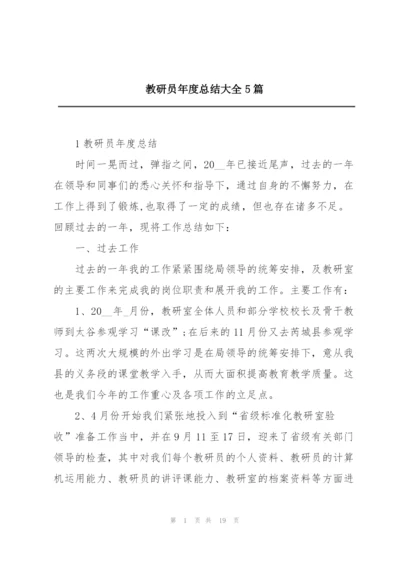 教研员年度总结大全5篇.docx