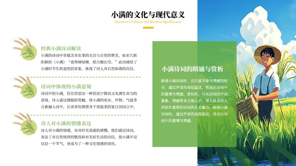 绿色清新风二十四节气之小满PPT模板