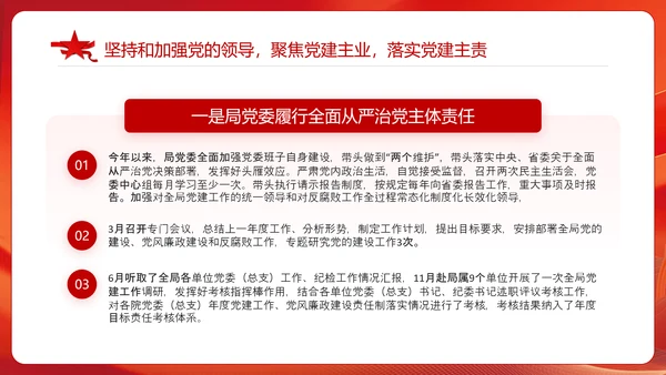 领导班子一岗双责履职情况工作报告PPT