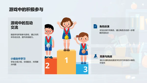 拼音知识游戏教学PPT模板