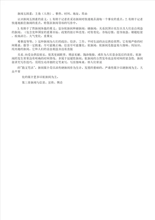 新闻学概论总结复习计划重点内容