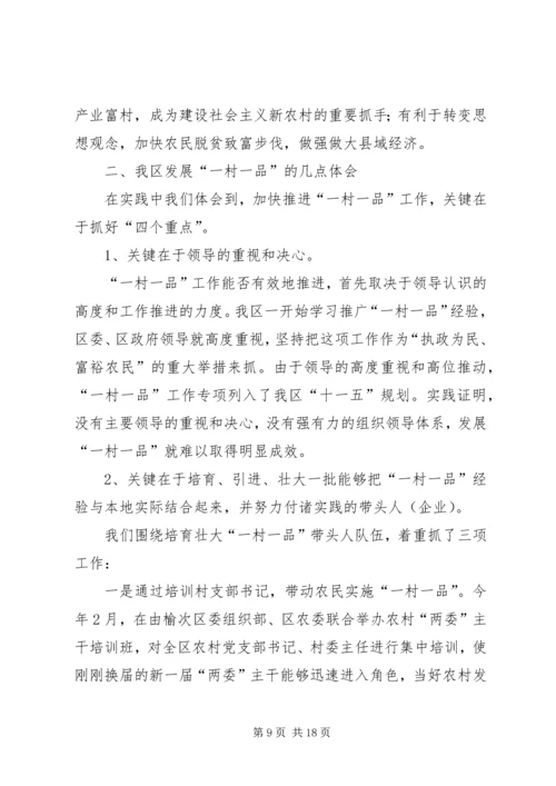 关于XX县“一县一业、一村一品”产业发展报告.docx
