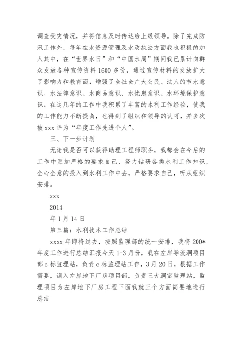 水利职称技术工作总结(精选多篇).docx