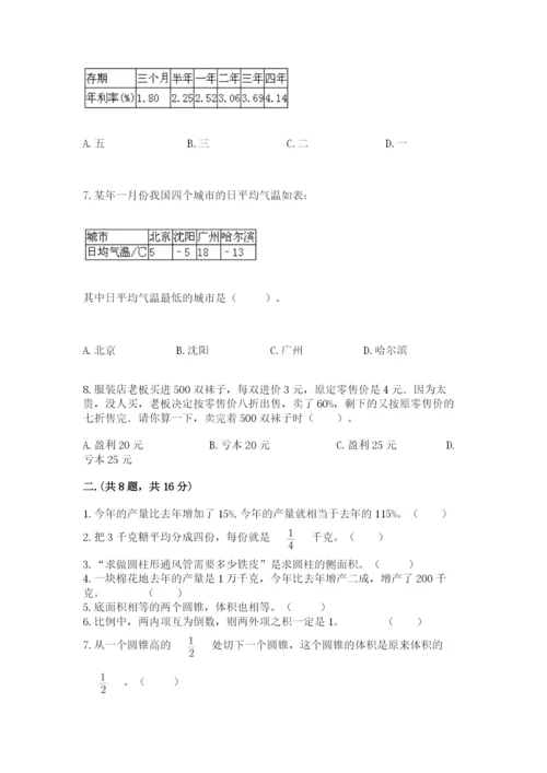 青岛版六年级数学下学期期末测试题及精品答案.docx