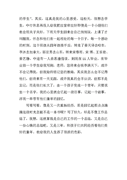 班主任工作总结 初中