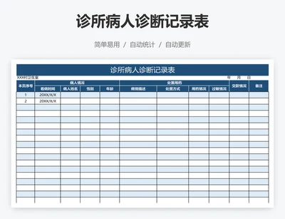 诊所病人诊断记录表