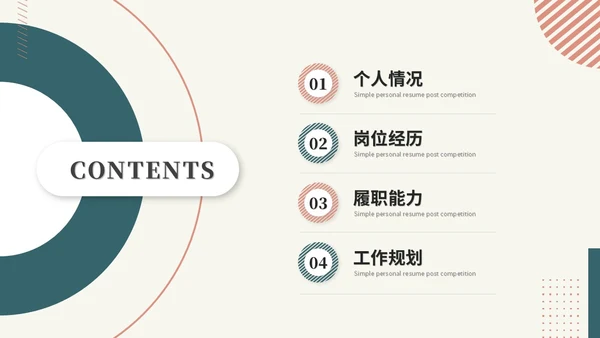 简约时尚个人简历岗位竞聘自我介绍ppt模板