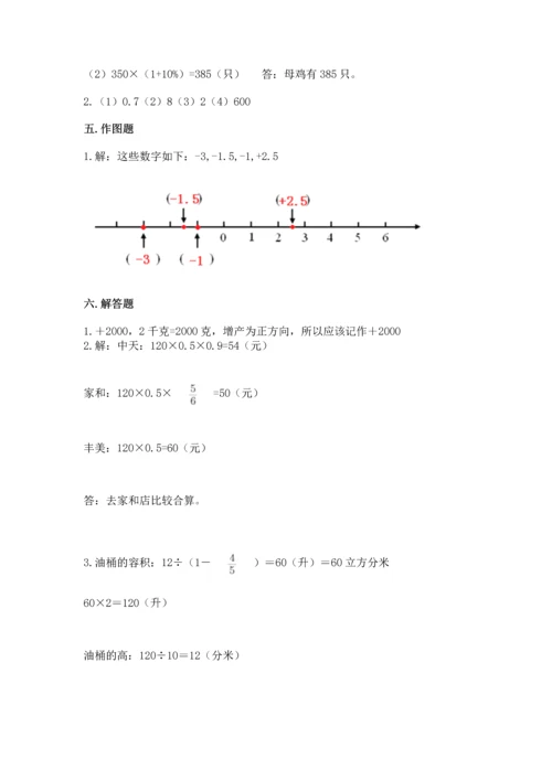 人教版六年级下册数学期末测试卷及答案【名师系列】.docx