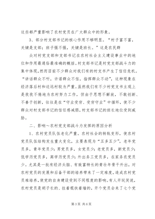 当前影响农村党支部战斗力的原因及对策分析.docx