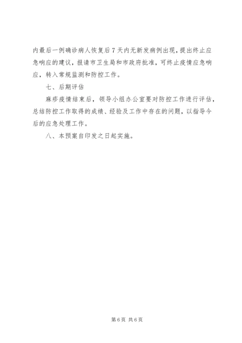 麻疹疫情应急处置预案 (3).docx